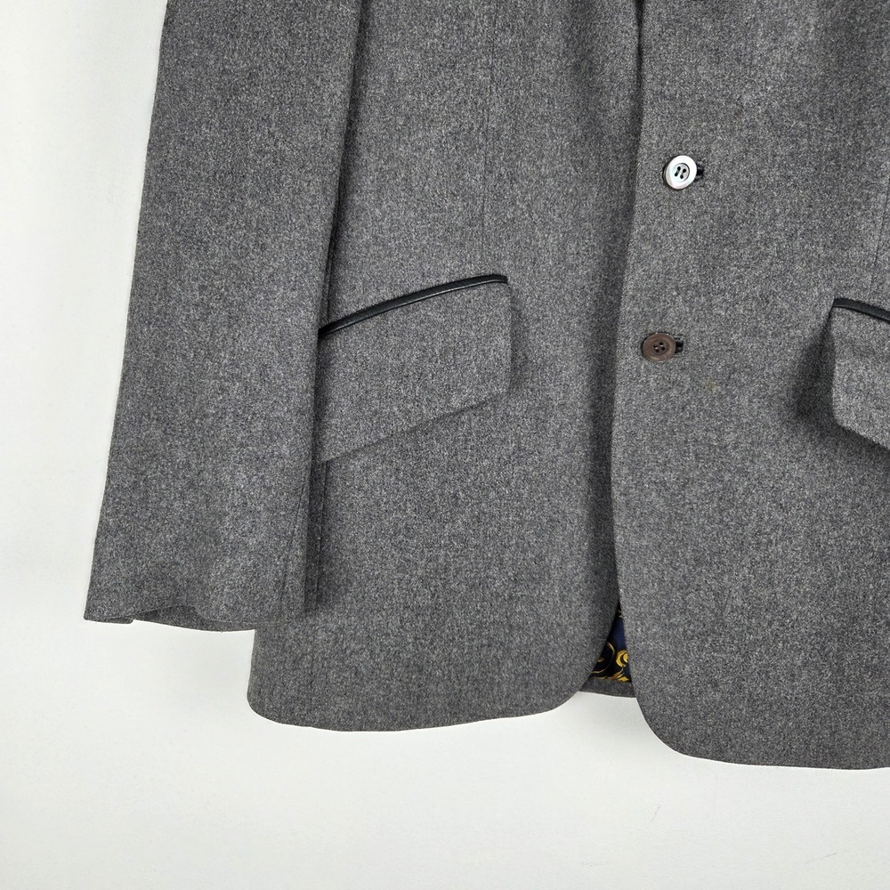 Vintage Cortefiel Mens Gray Wool Blazer Size 40 Moon Sun Lined‎ Celestial - Picture 3 of 14
